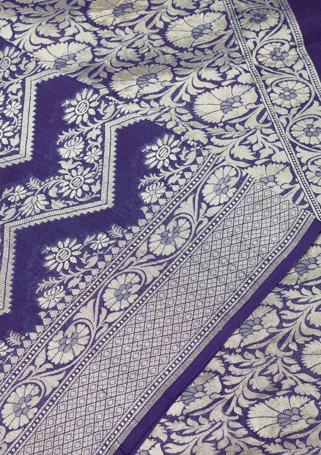 Royal Blue Zariwork Pure Silk Saree-Koskii