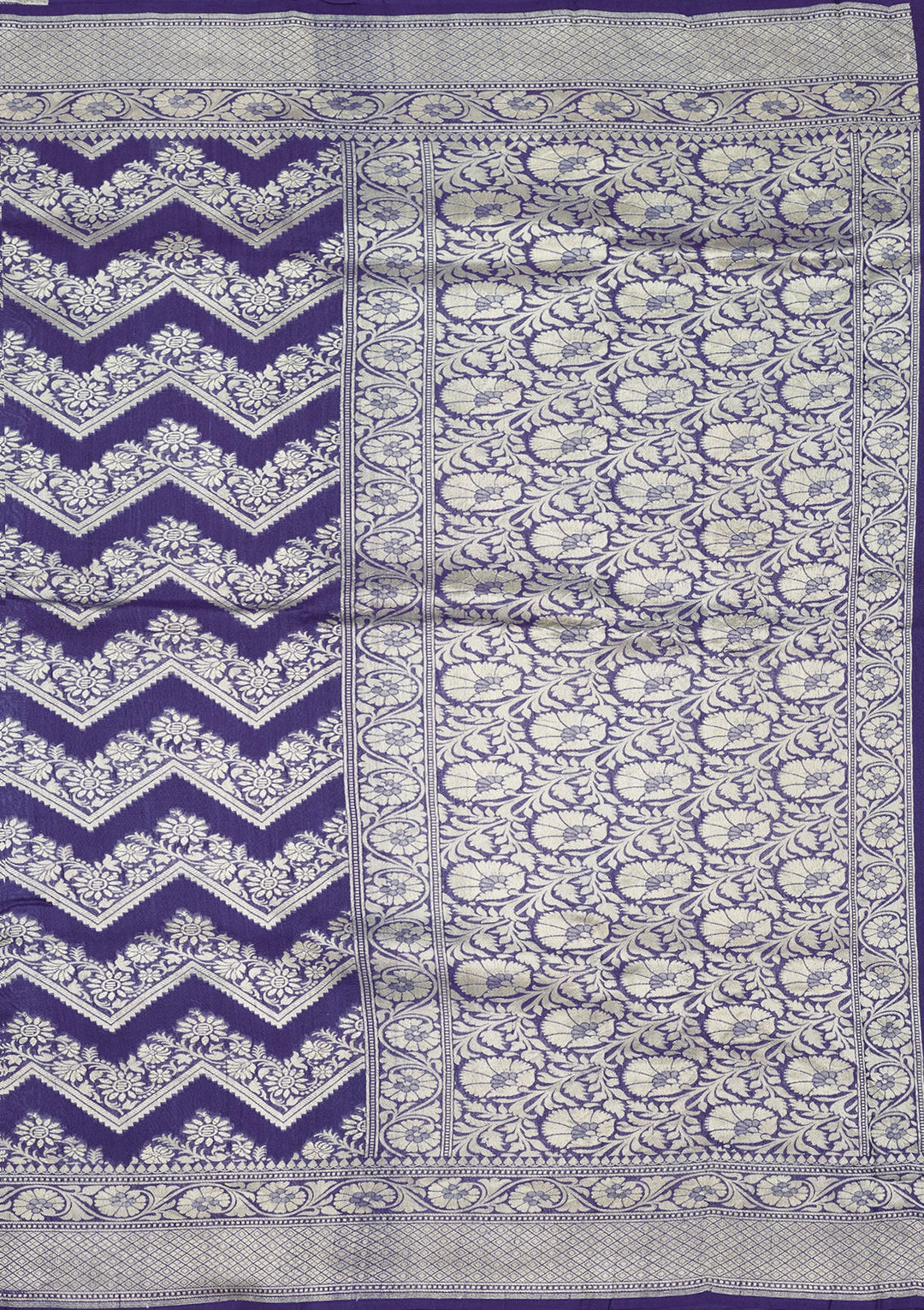 Royal Blue Zariwork Pure Silk Saree-Koskii