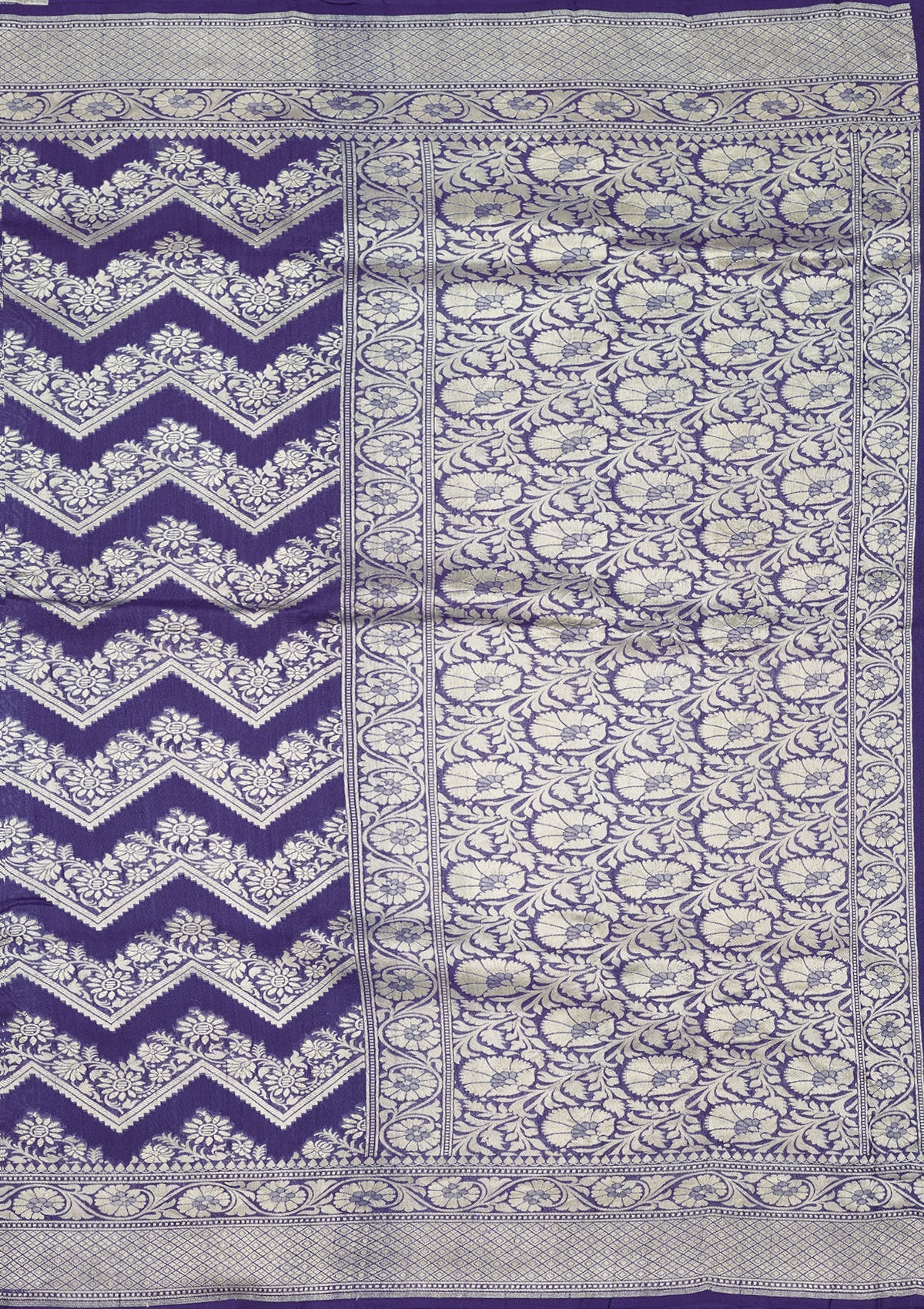 Royal Blue Zariwork Pure Silk Saree-Koskii