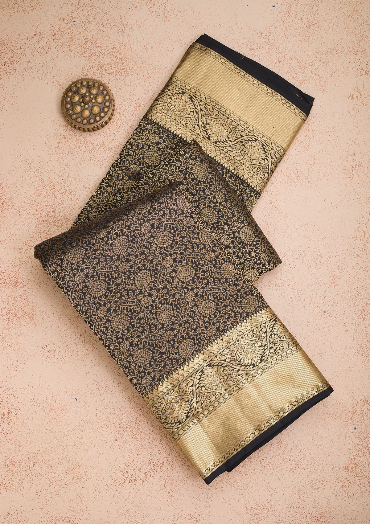 Black Zariwork Pure Silk Saree-koskii