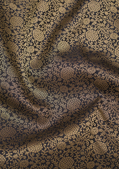 Black Zariwork Pure Silk Saree-koskii