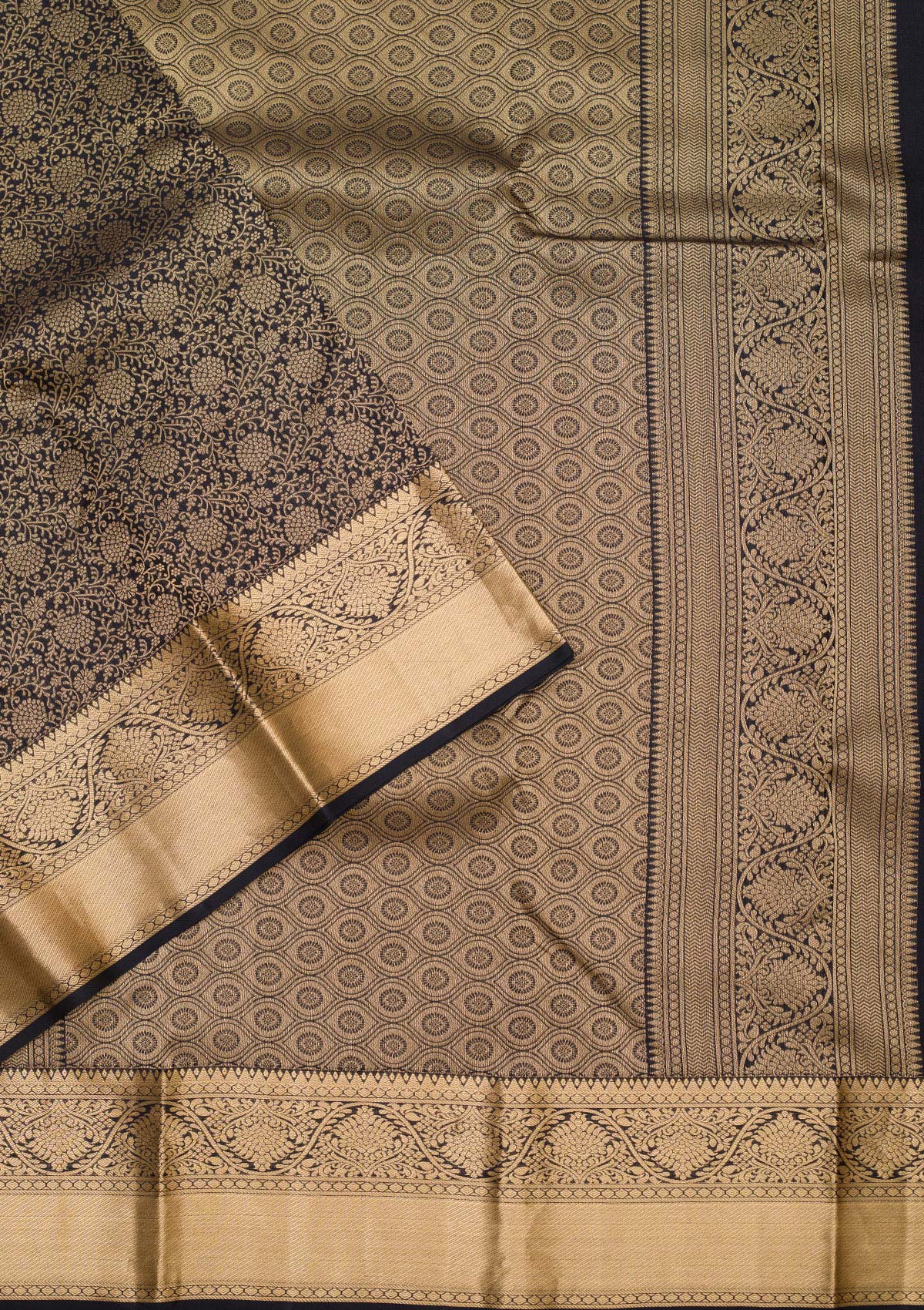 Black Zariwork Pure Silk Saree-koskii