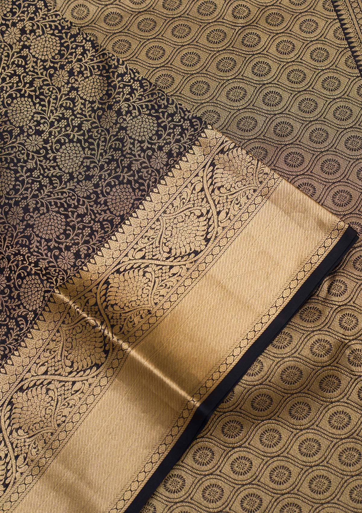 Black Zariwork Pure Silk Saree-koskii