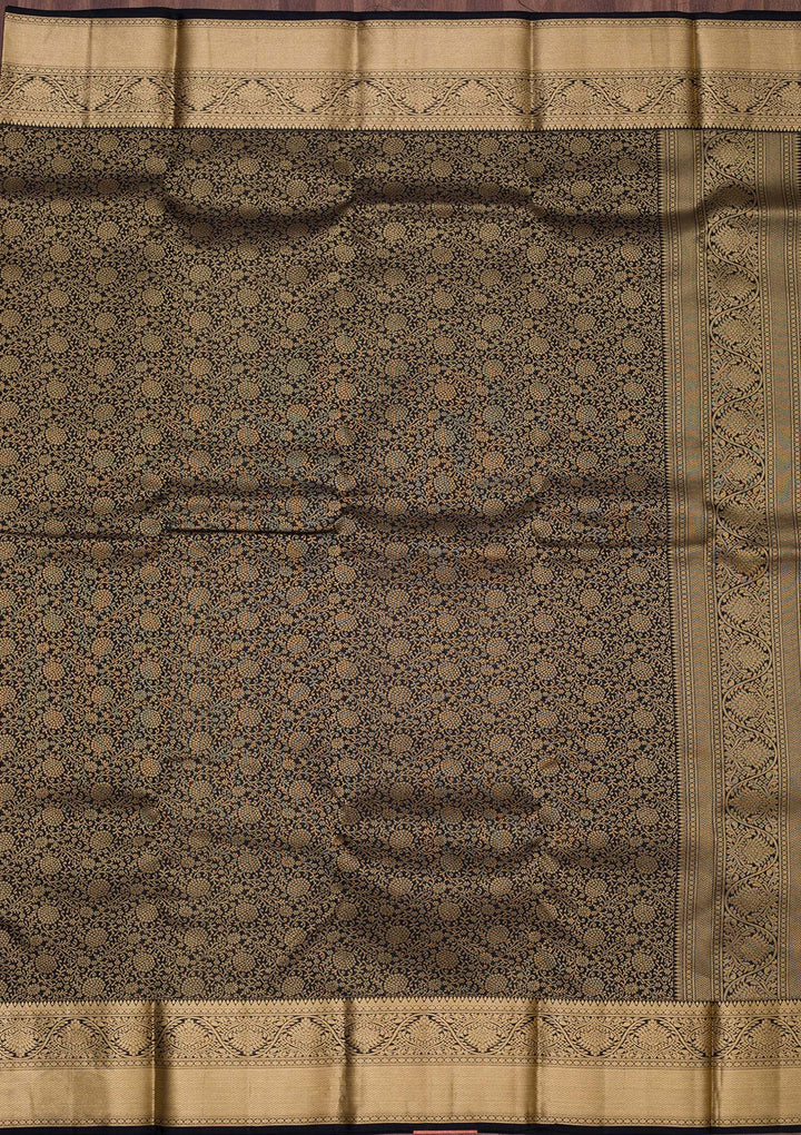 Black Zariwork Pure Silk Saree-koskii