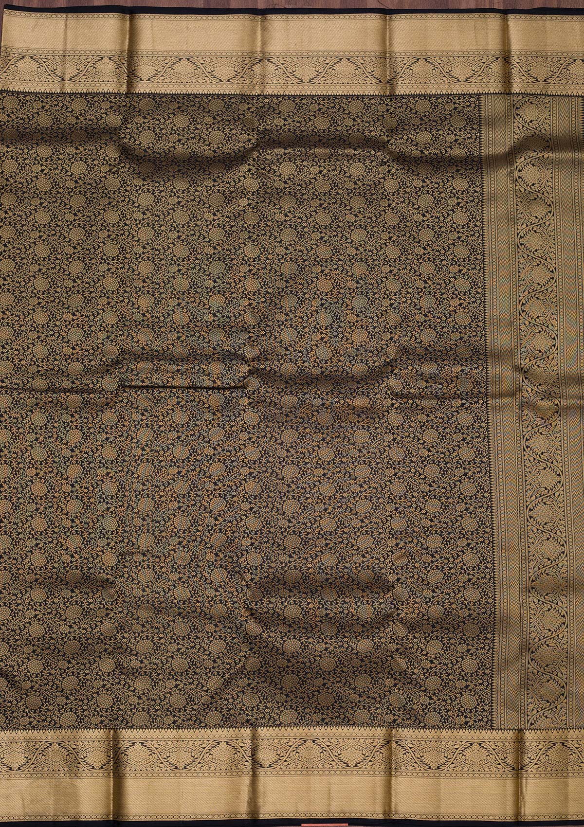 Black Zariwork Pure Silk Saree-koskii