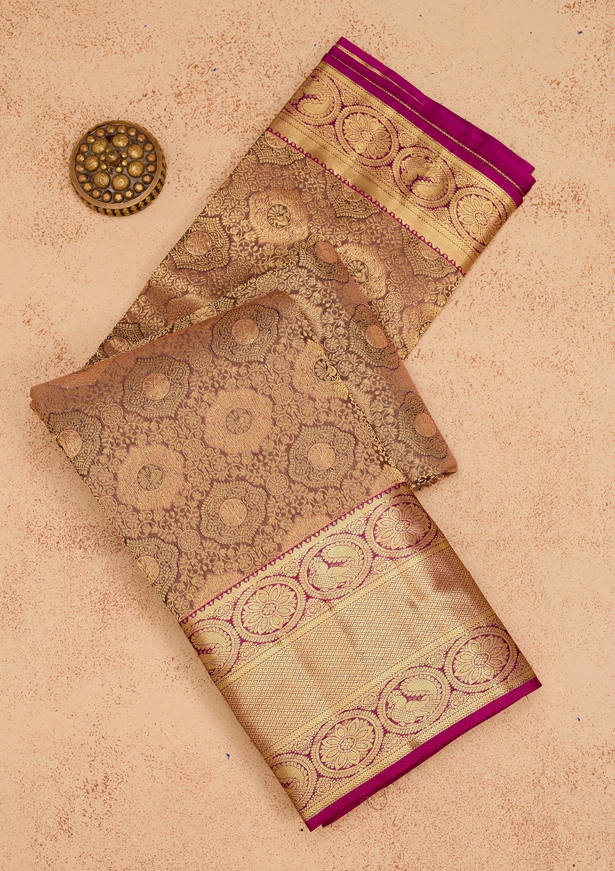 Light Grey Zariwork Pure Silk Saree-Koskii