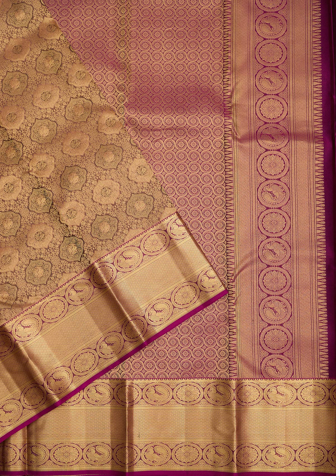 Light Grey Zariwork Pure Silk Saree-Koskii