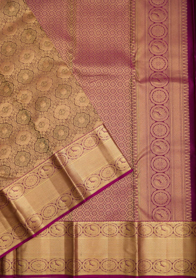 Light Grey Zariwork Pure Silk Saree-Koskii