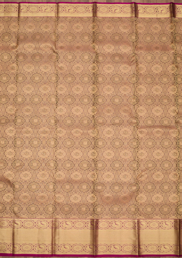 Light Grey Zariwork Pure Silk Saree-Koskii