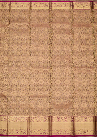 Light Grey Zariwork Pure Silk Saree-Koskii