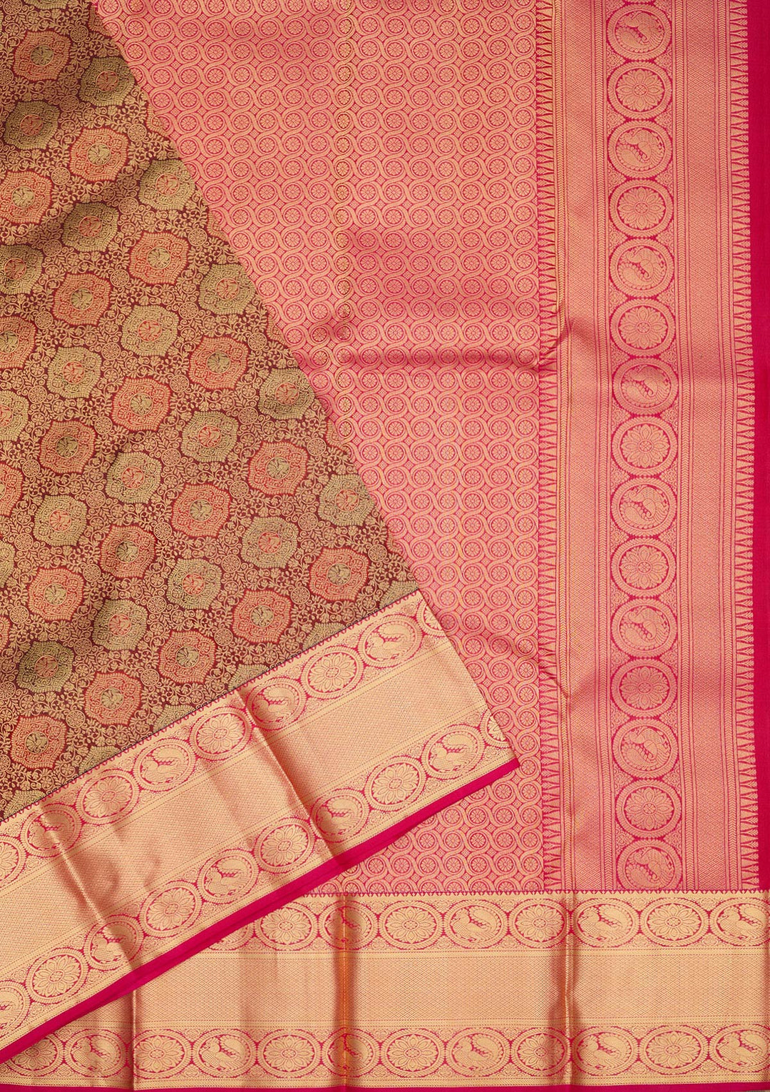 Maroon Zariwork Pure Silk Saree-Koskii