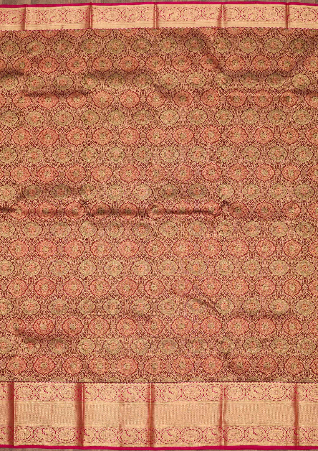 Maroon Zariwork Pure Silk Saree-Koskii