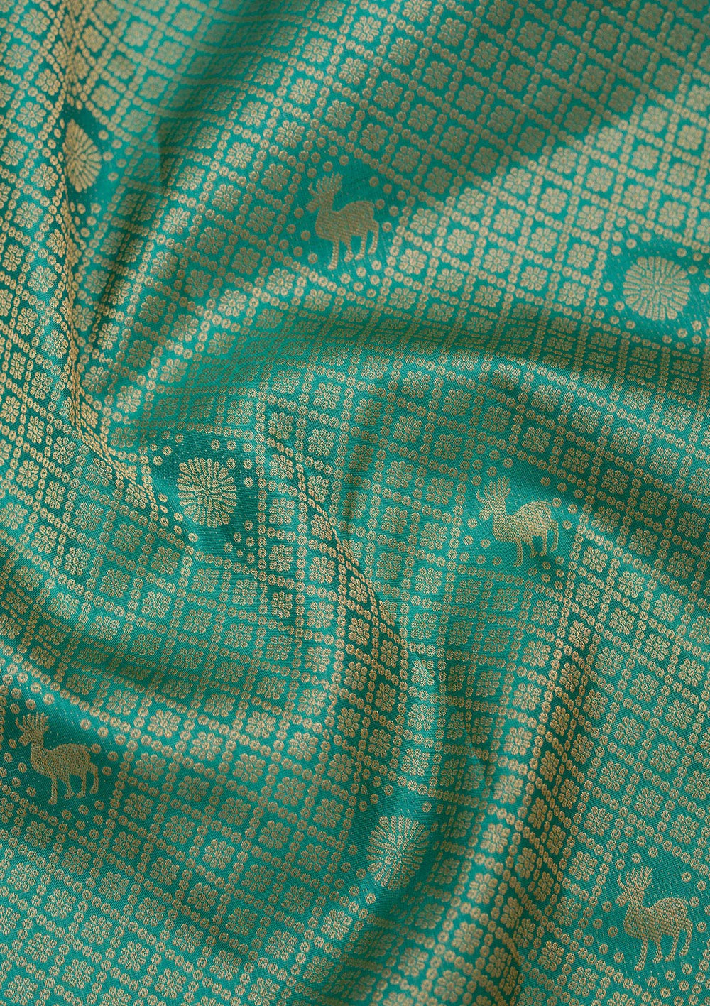 Sea Green Zariwork Pure Silk Saree-koskii