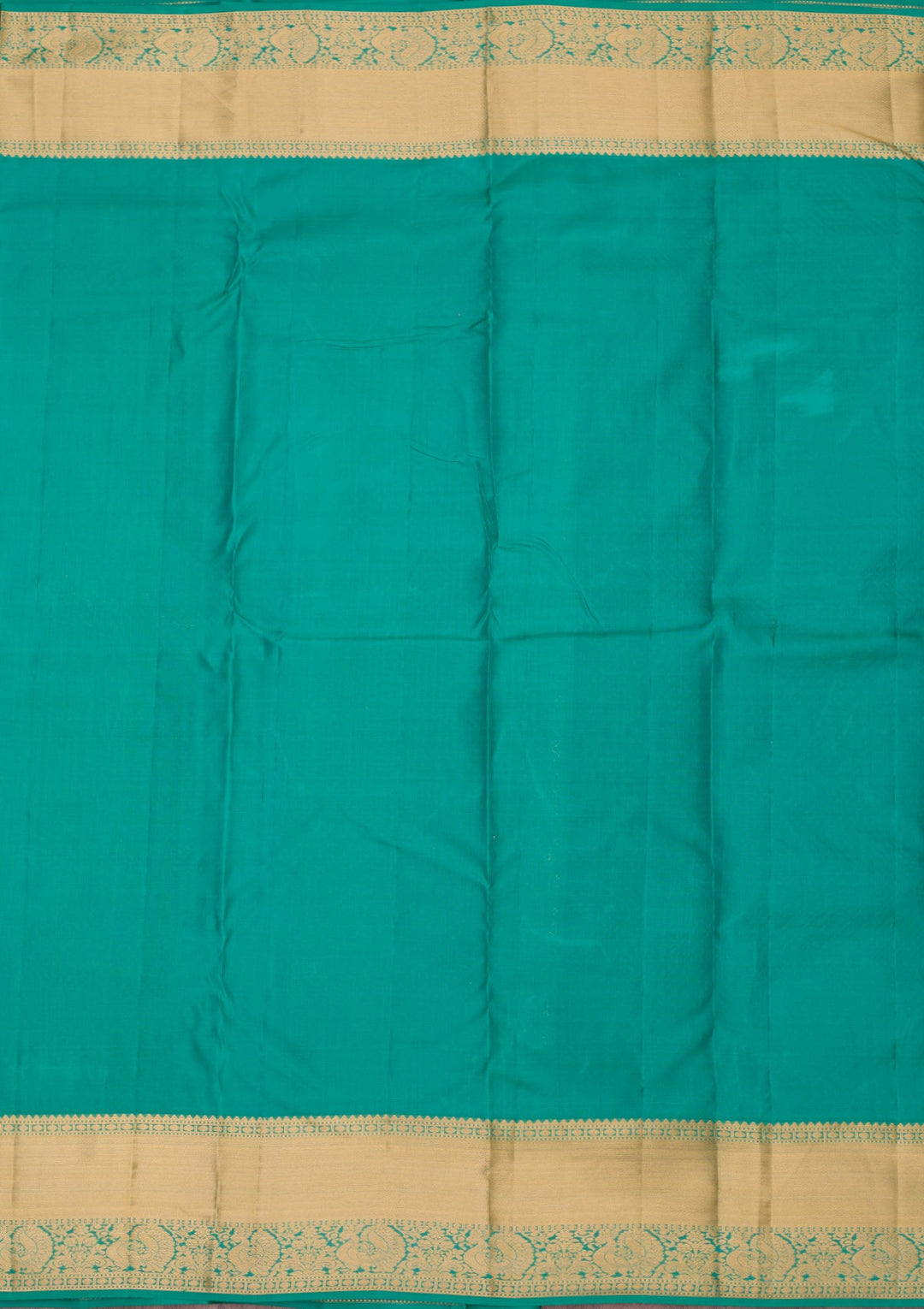 Sea Green Zariwork Pure Silk Saree-koskii