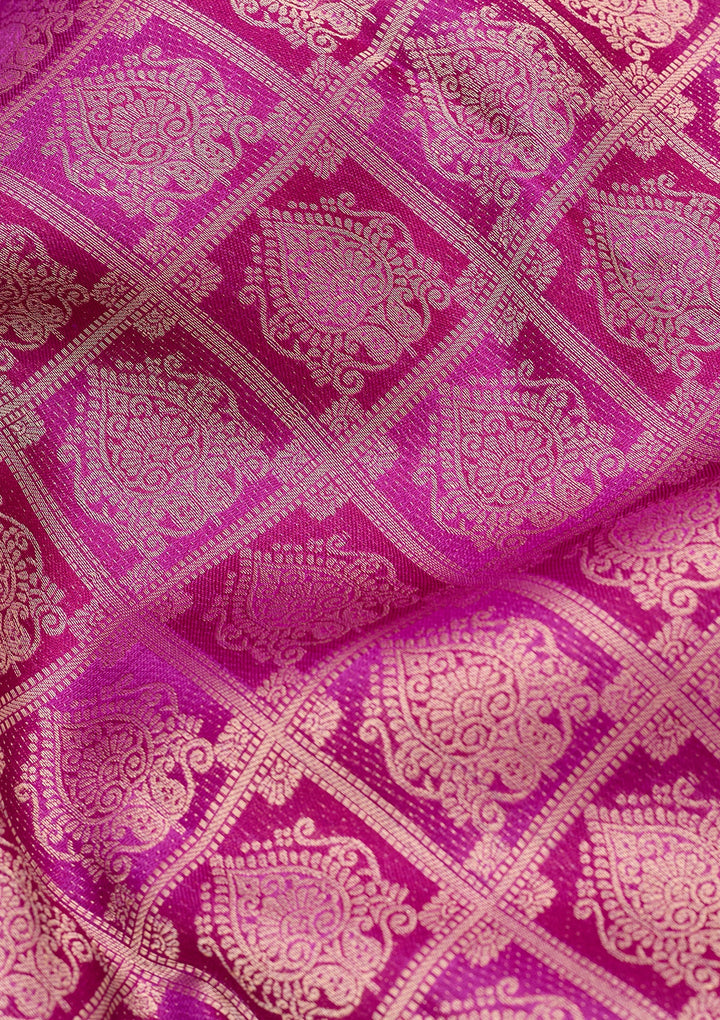 Purple Zariwork (Gold) Pure Silk Saree