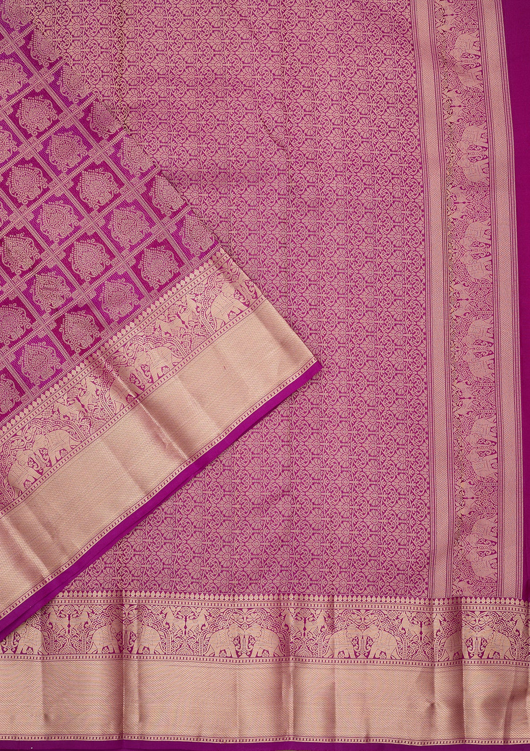 Purple Zariwork (Gold) Pure Silk Saree