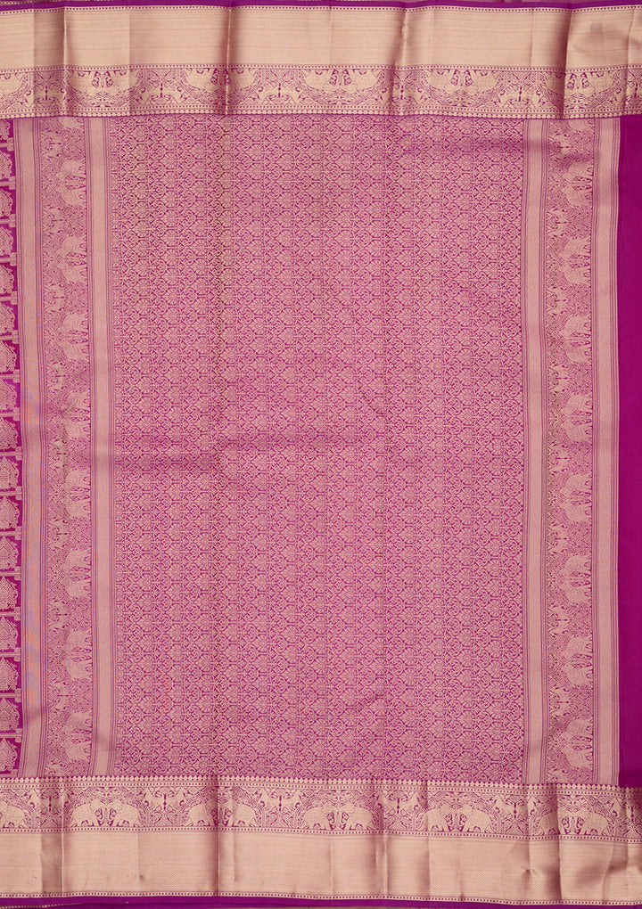 Purple Zariwork (Gold) Pure Silk Saree