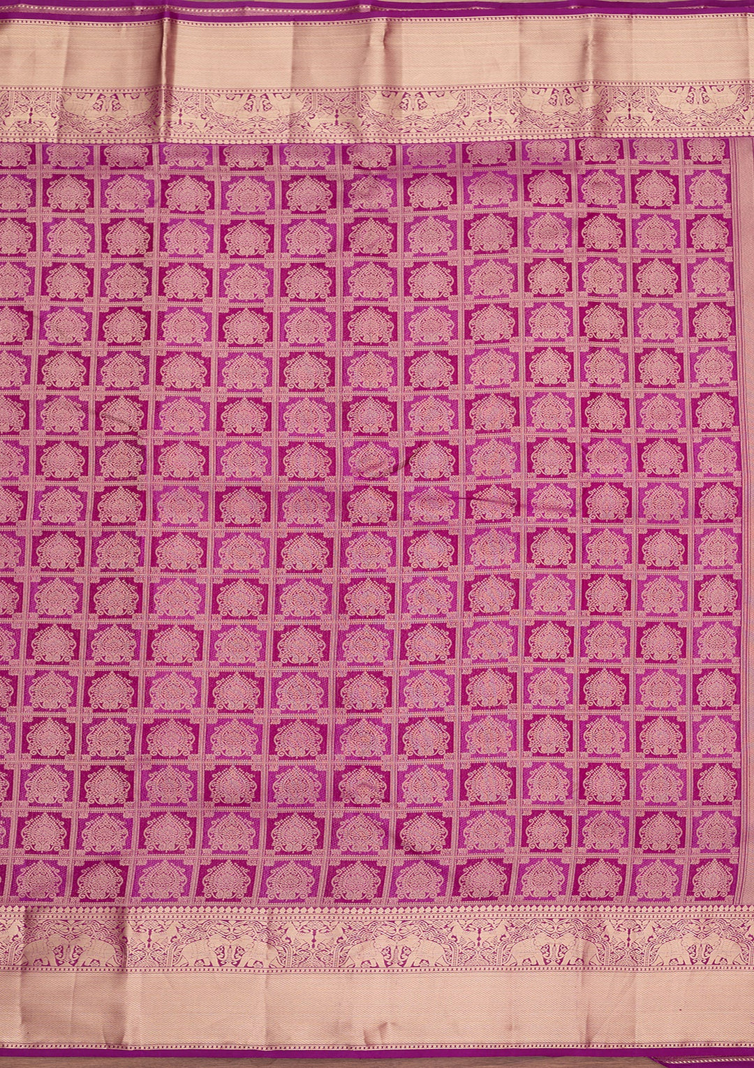 Purple Zariwork (Gold) Pure Silk Saree