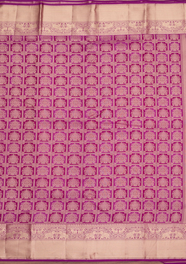 Purple Zariwork (Gold) Pure Silk Saree
