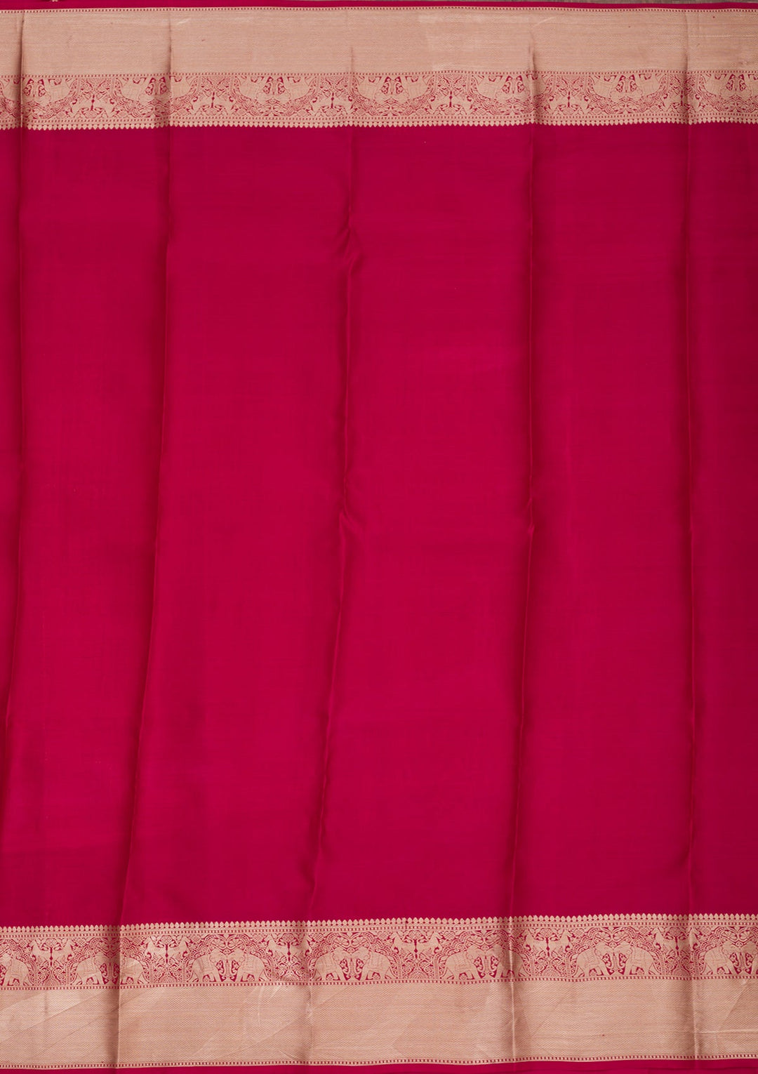 Rani Pink Zariwork Pure Silk Saree-Koskii