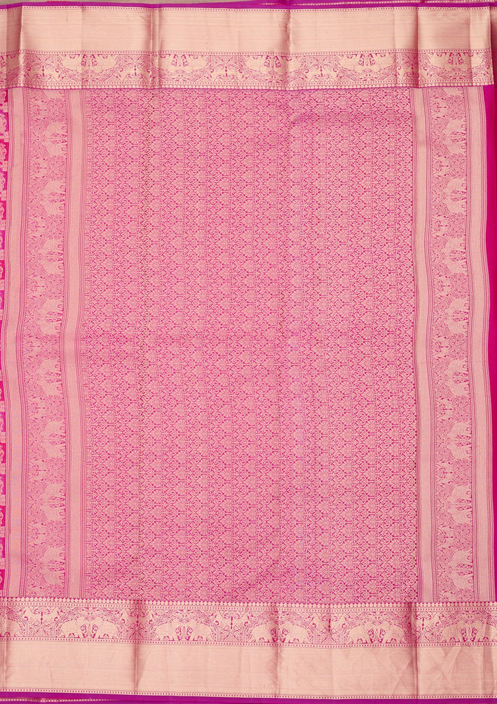 Wine Zariwork (Gold) Pure Silk Saree