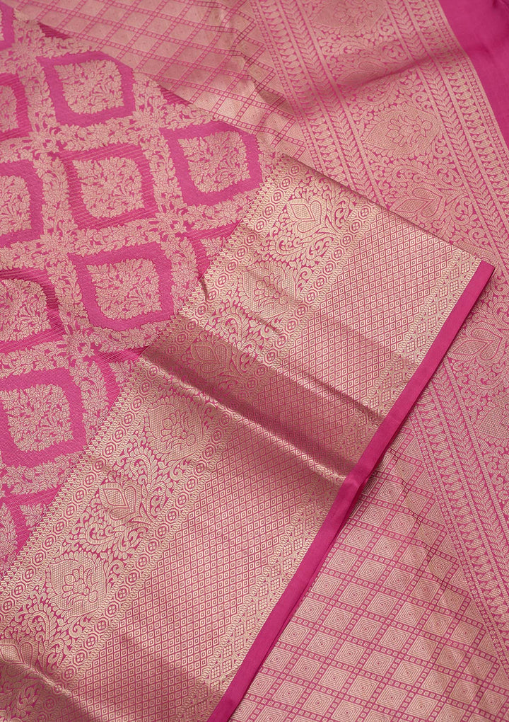 Pink Zariwork (Gold) Pure Silk Silk_Saree