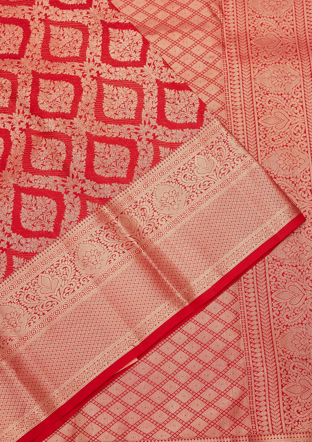 Red Zariwork Pure Silk Saree-koskii