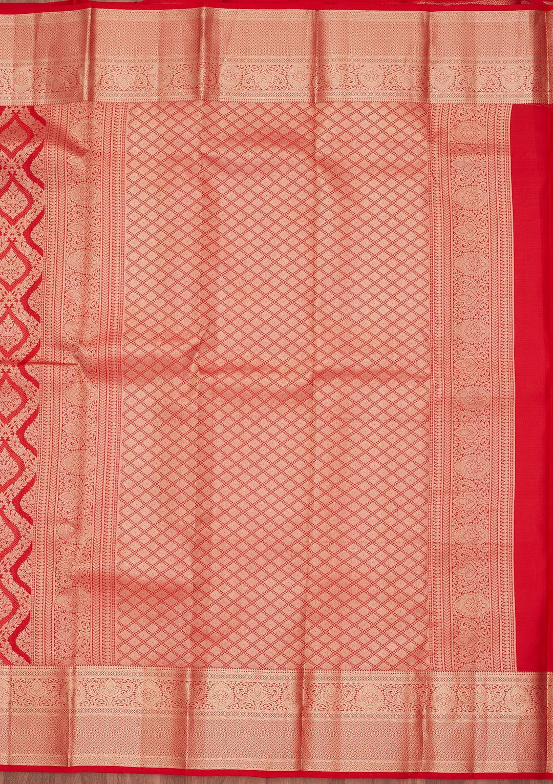Red Zariwork Pure Silk Saree-koskii