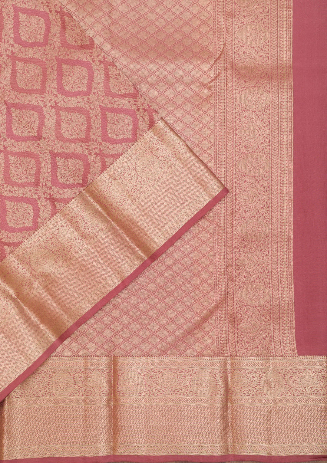 Rust Zariwork Pure Silk Saree-Koskii