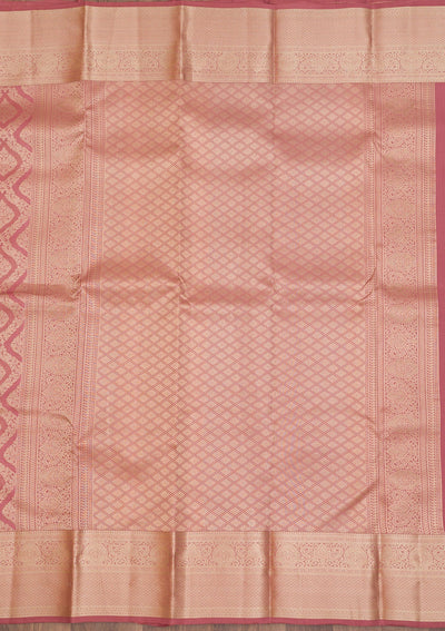Rust Zariwork Pure Silk Saree-Koskii
