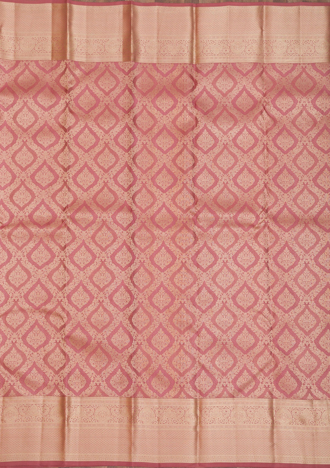 Rust Zariwork Pure Silk Saree-Koskii