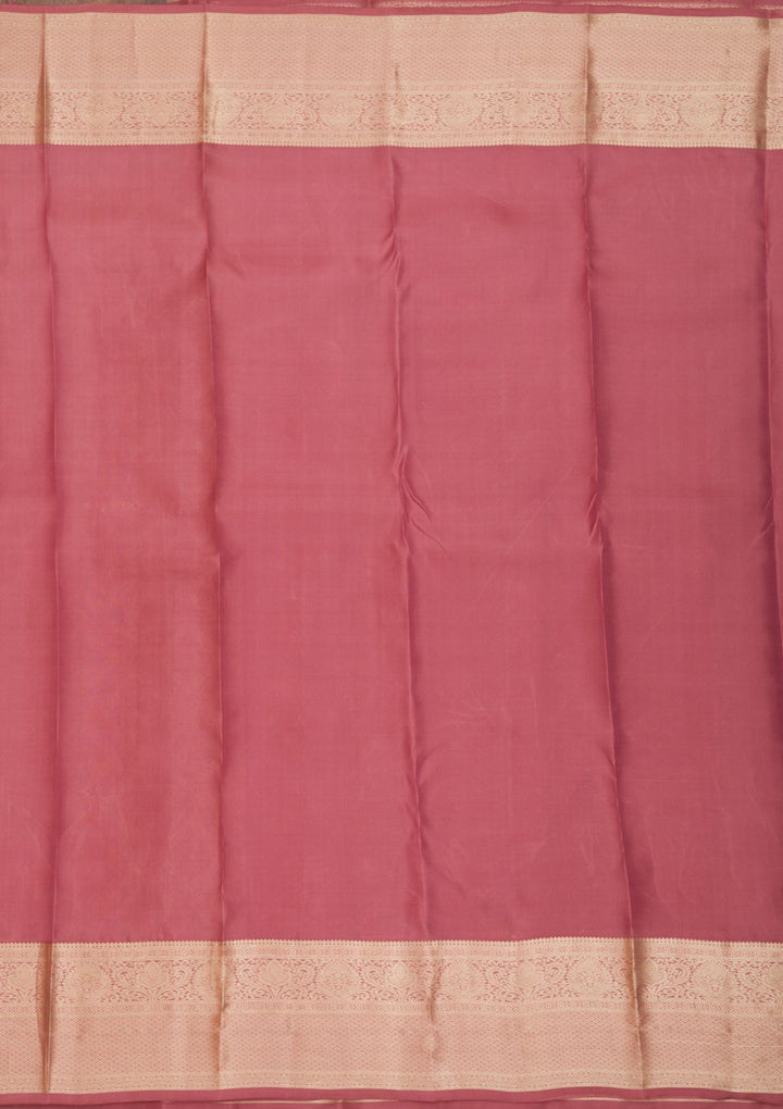 Rust Zariwork Pure Silk Saree-Koskii