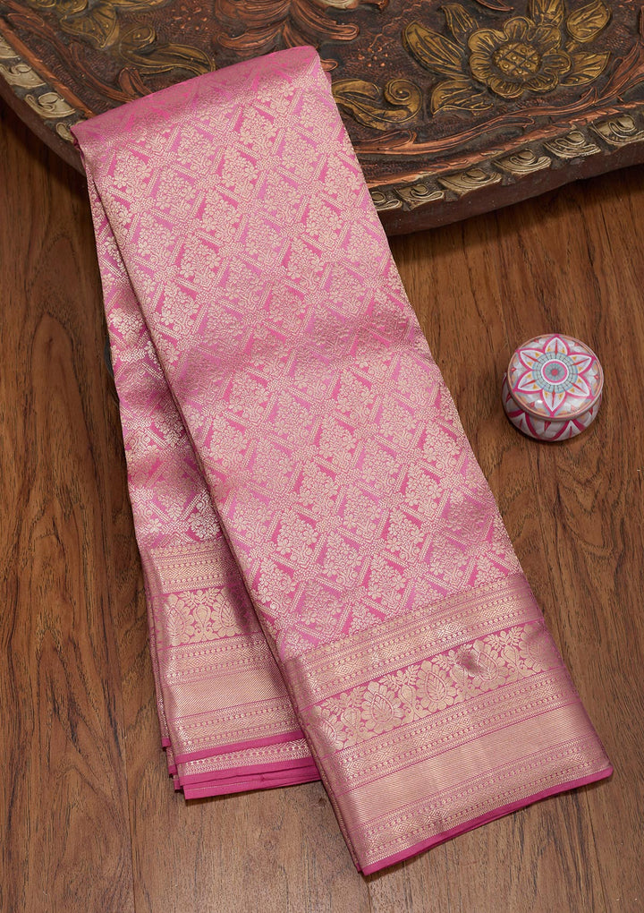 Lavender Zariwork Pure Silk Saree-koskii