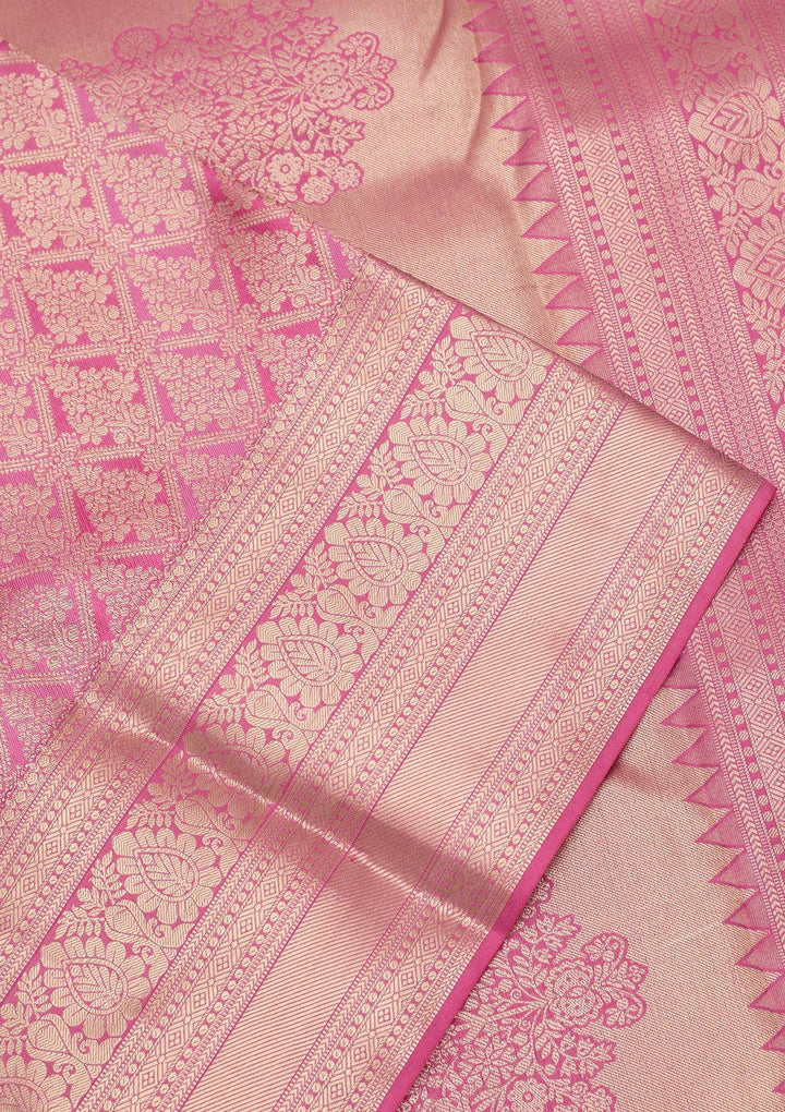 Lavender Zariwork Pure Silk Saree