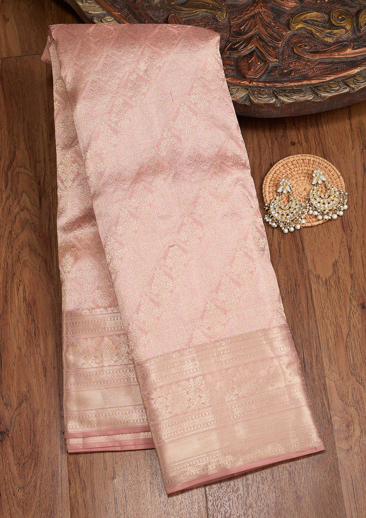 Light Brown Zariwork (Gold) Silk Silk_Saree