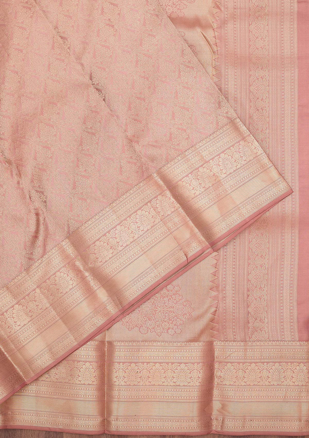 Light Brown Zariwork (Gold) Silk Silk_Saree