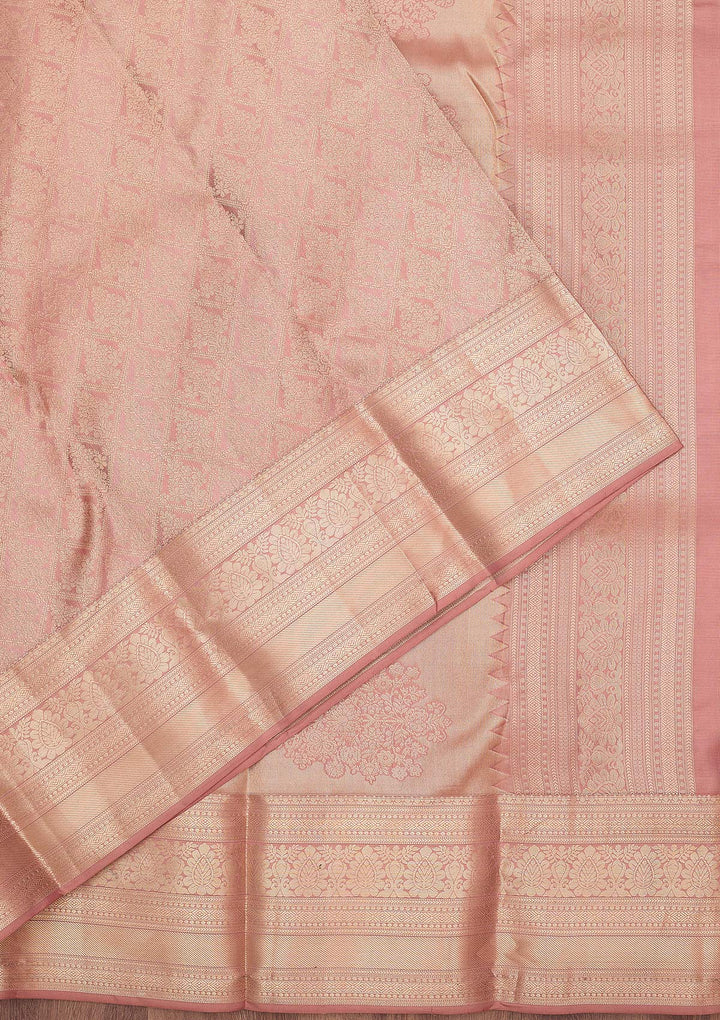 Light Brown Zariwork (Gold) Silk Silk_Saree