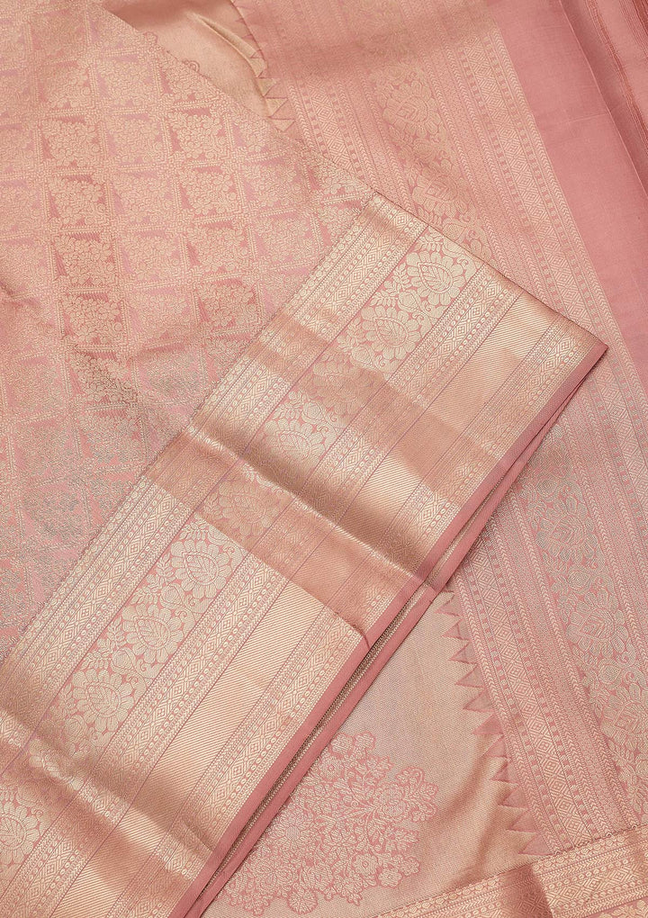 Light Brown Zariwork (Gold) Silk Silk_Saree