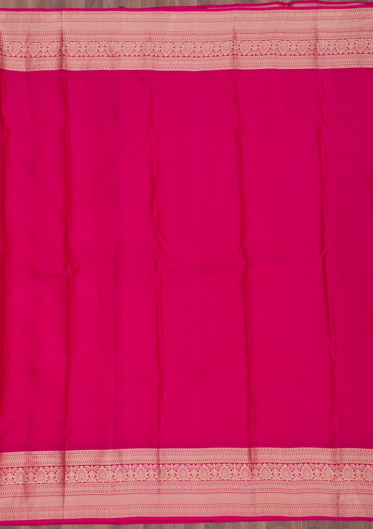 Magenta Pink Zariwork Pure Silk Saree-Koskii