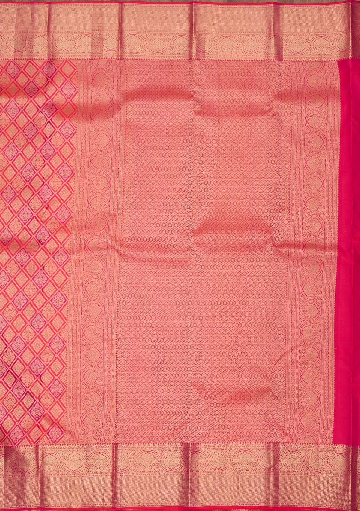 Orange Zariwork Pure Silk Saree-Koskii
