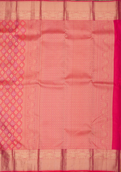Orange Zariwork Pure Silk Saree-Koskii
