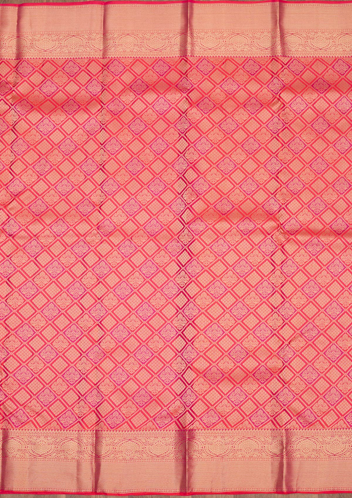 Orange Zariwork Pure Silk Saree-Koskii