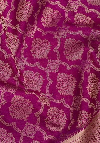 Purple Zariwork Pure Silk Saree-Koskii