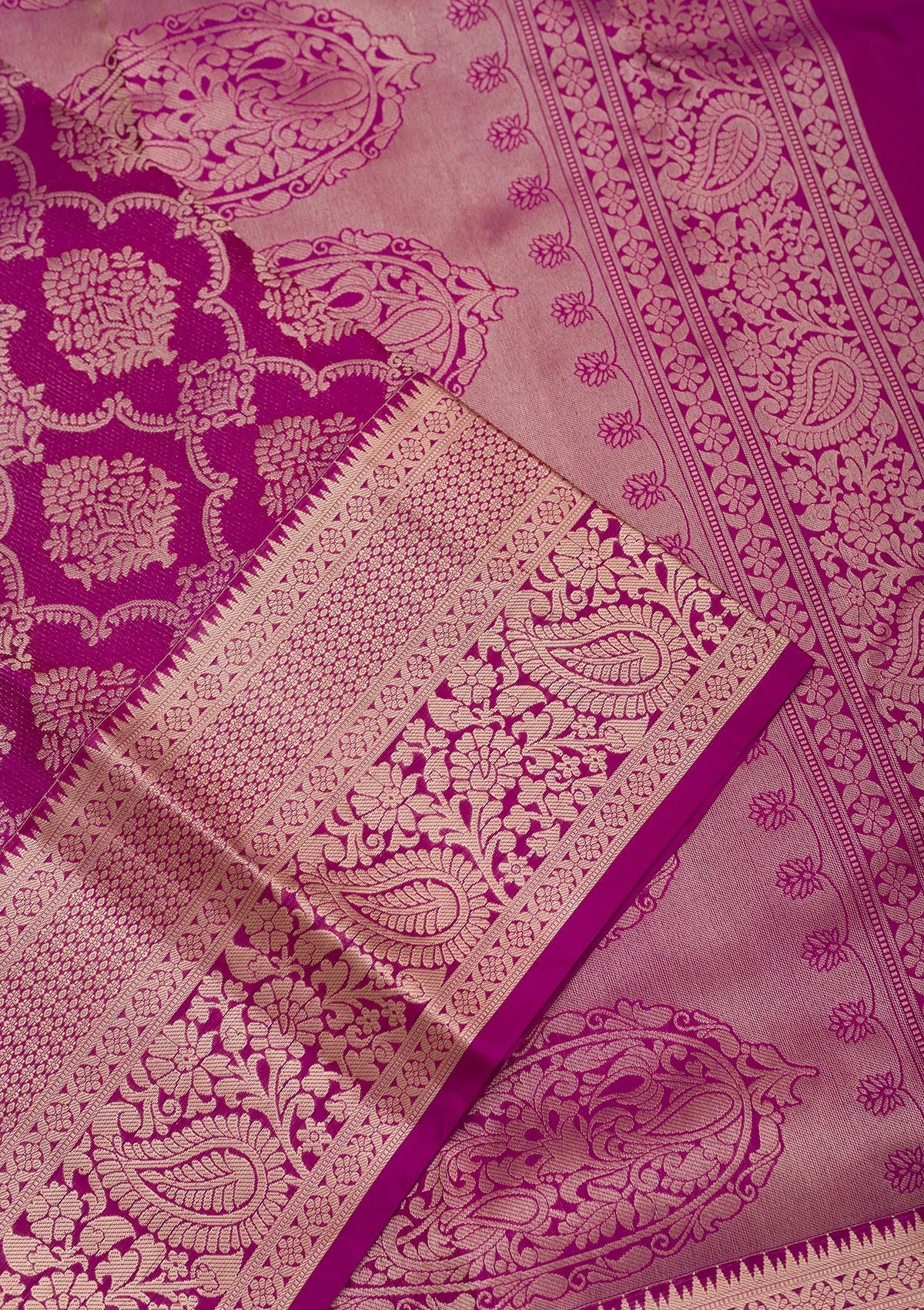 Purple Zariwork Pure Silk Saree-Koskii