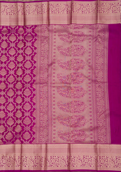 Purple Zariwork Pure Silk Saree-Koskii