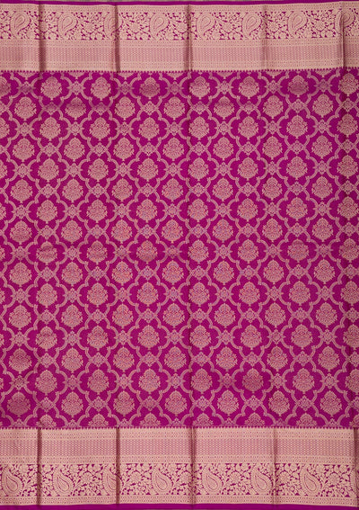 Purple Zariwork Pure Silk Saree-Koskii