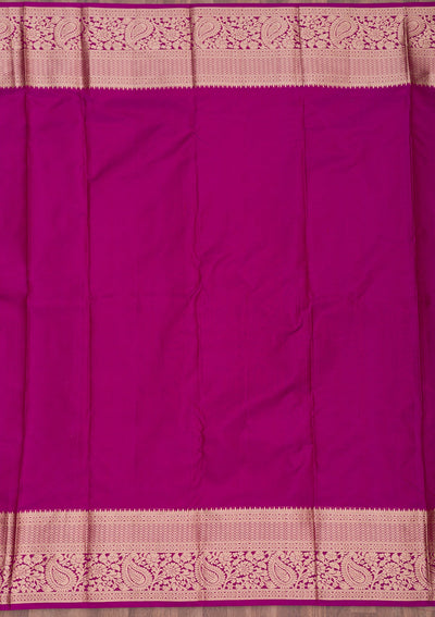 Purple Zariwork Pure Silk Saree-Koskii