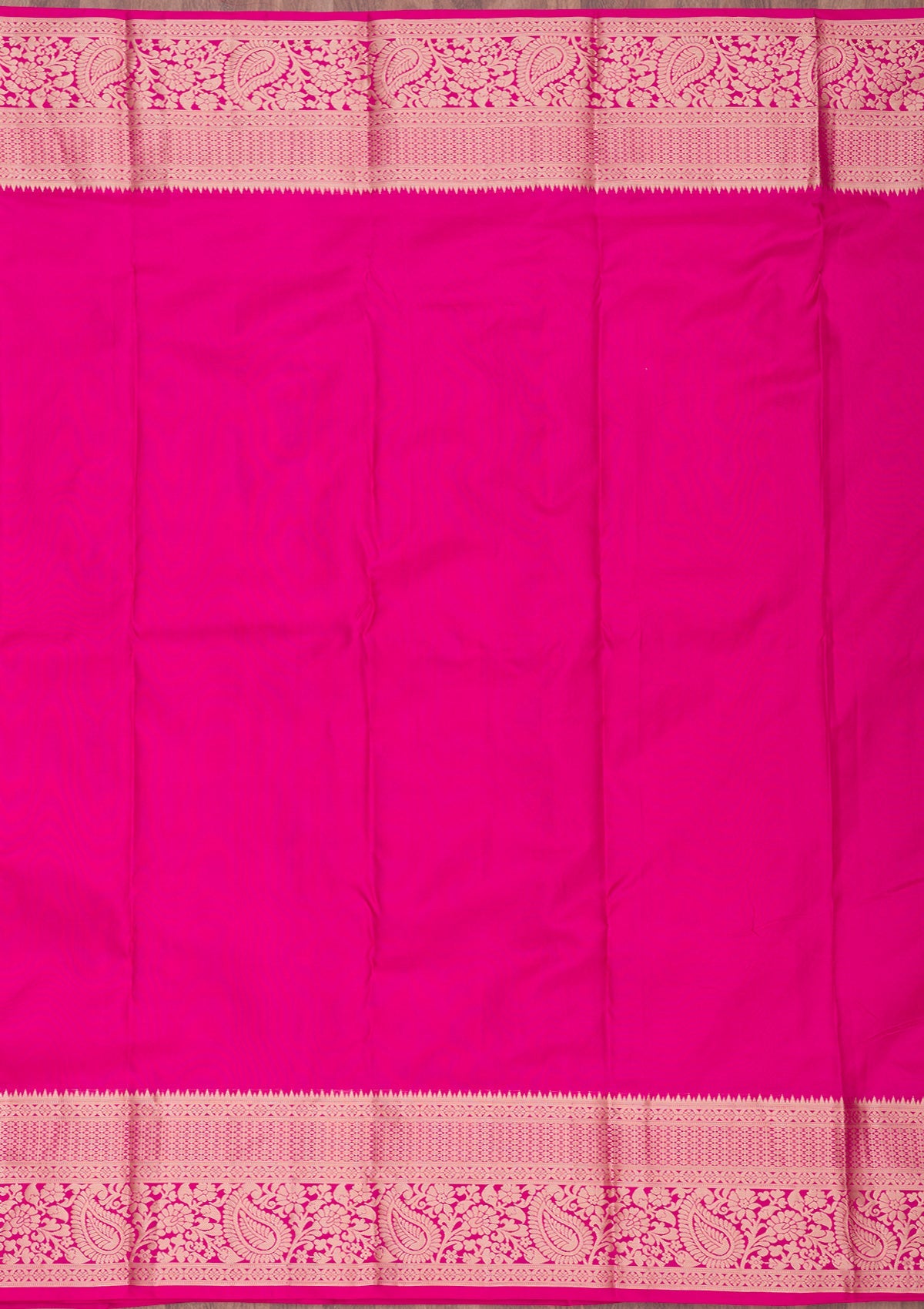 Rani Pink Zariwork Pure Silk Saree-Koskii