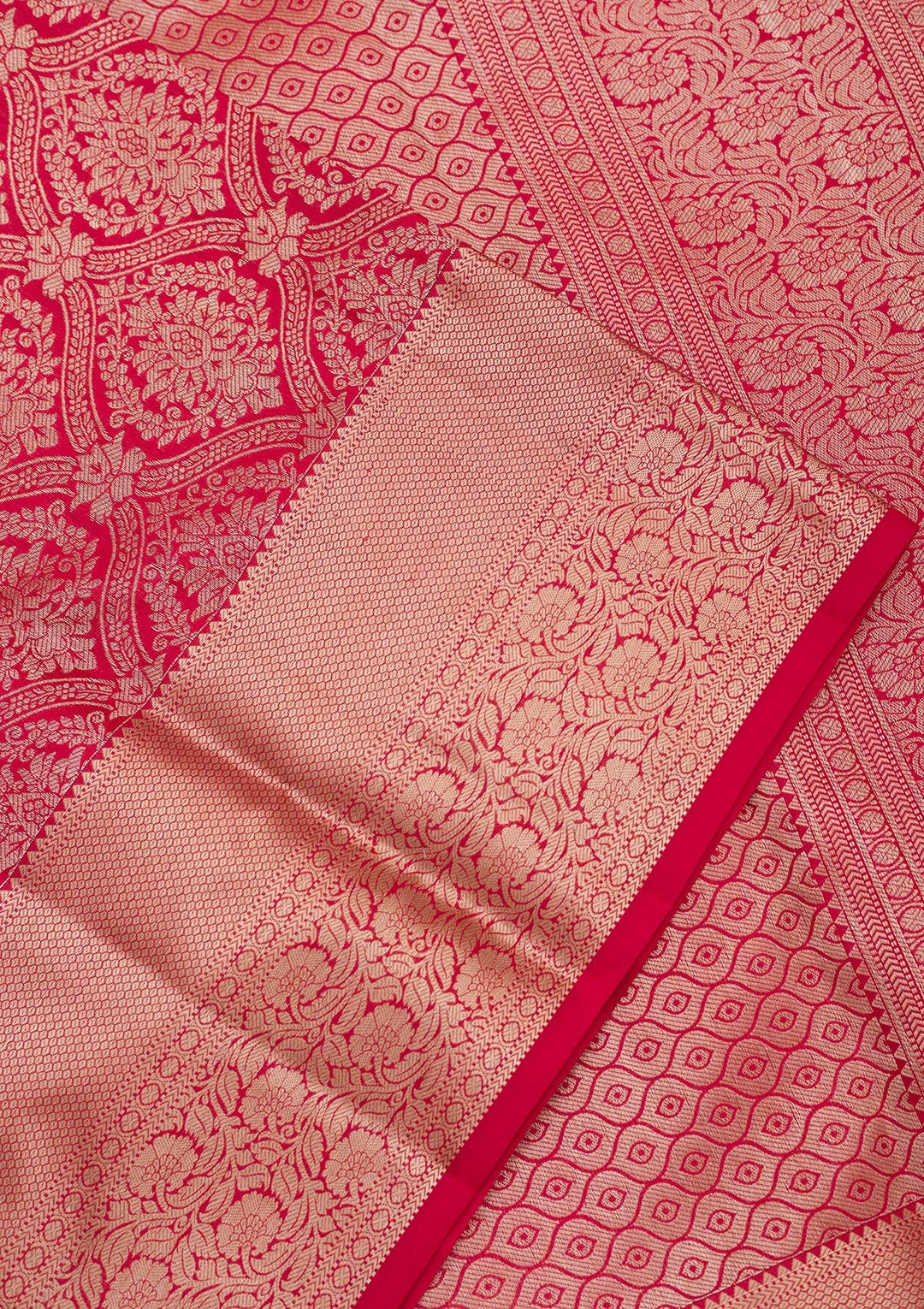 Red Zariwork Pure Silk Saree-Koskii