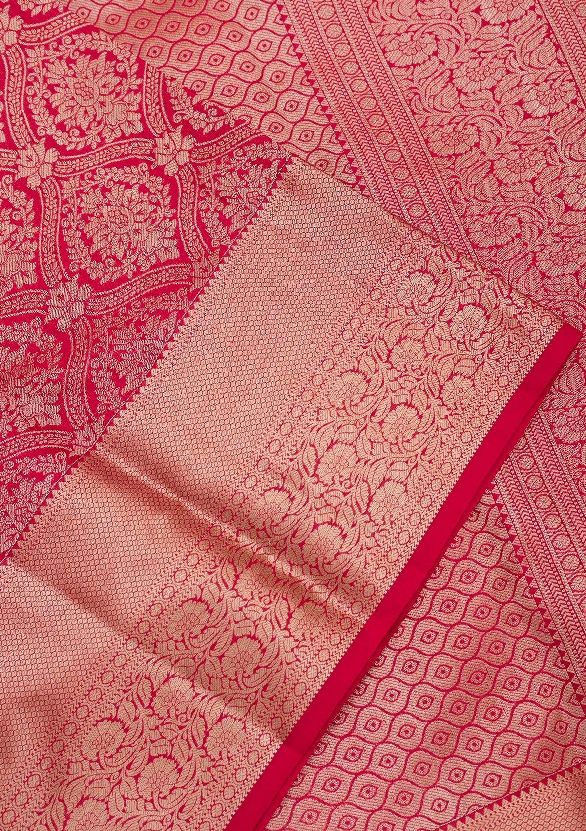 Red Zariwork Pure Silk Saree-Koskii